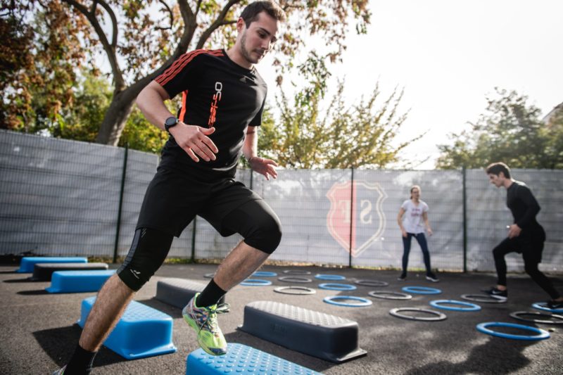 healthy young man working out