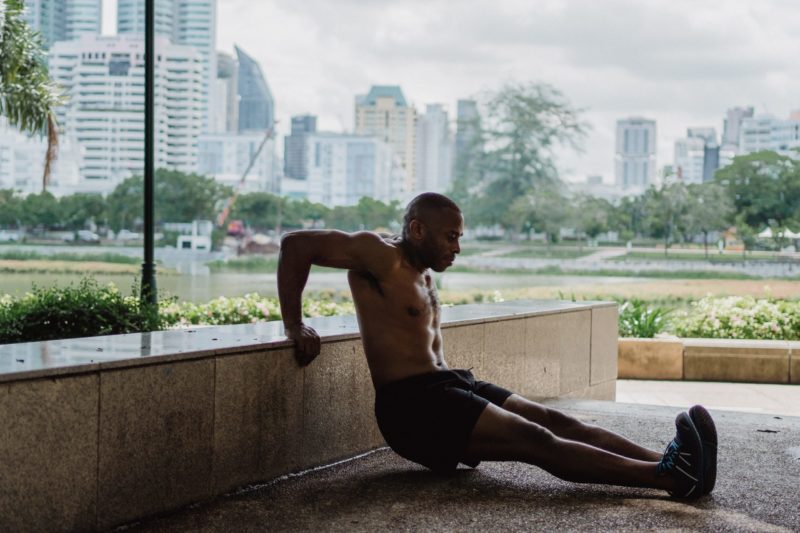 man doing arm exercises