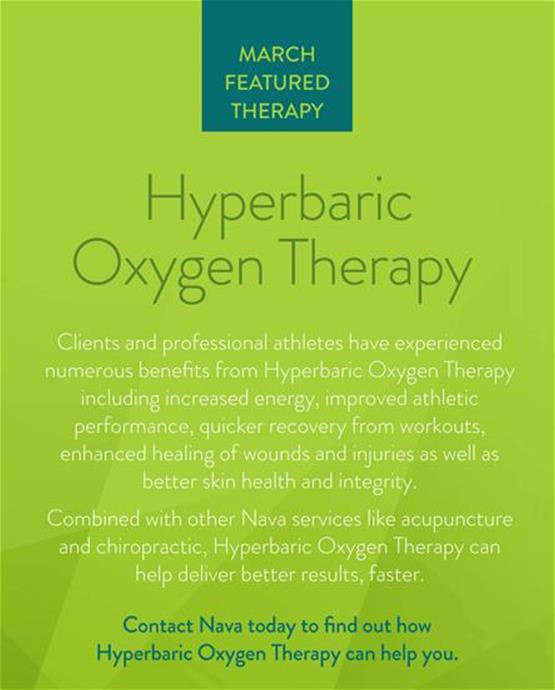 March Featured Therapy: Hyperbaric Oxygen Therapy