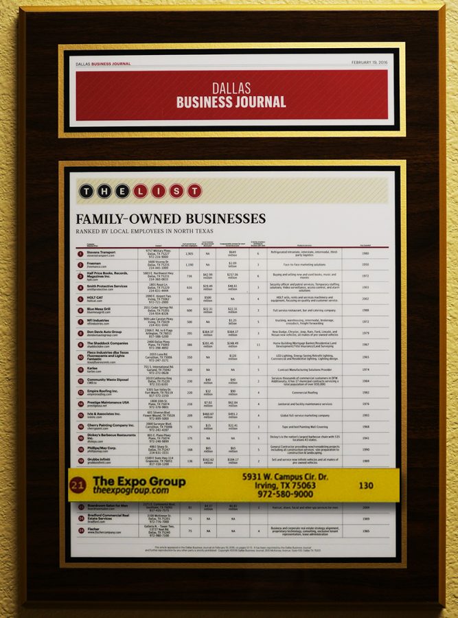 The Expo Group Ranks 21 In Local Family Businesses