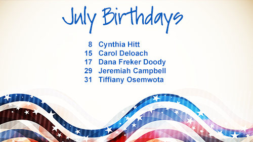 July 2016 Celebrations