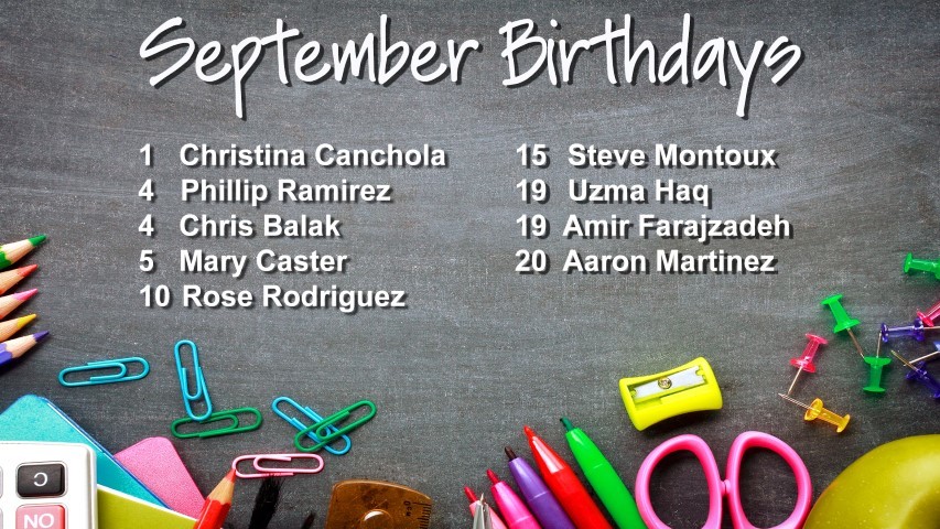 September 2016 Celebrations