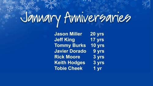 January 2017 Celebrations