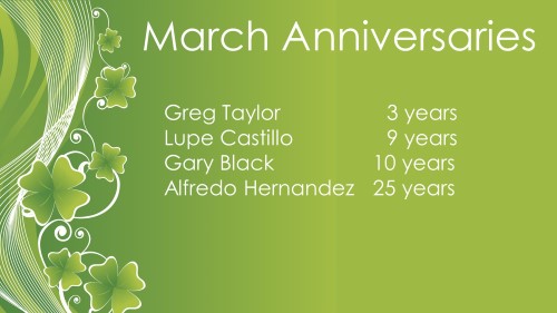 March 2017 Celebrations