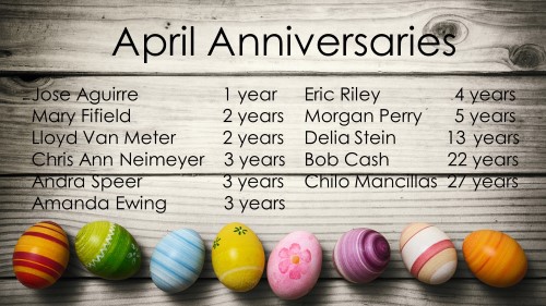 April 2017 Celebrations