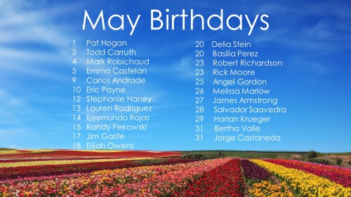 May 2017 Celebrations