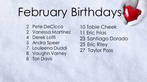 February 2018 Celebrations