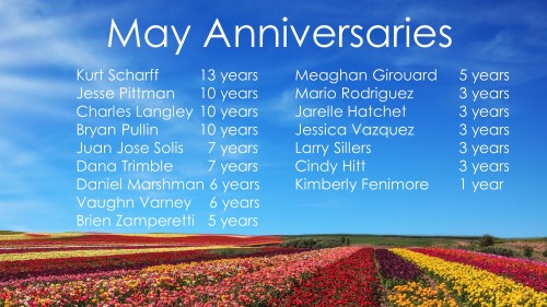 May 2018 Celebrations