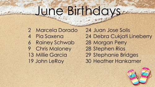 June 2018 Celebrations