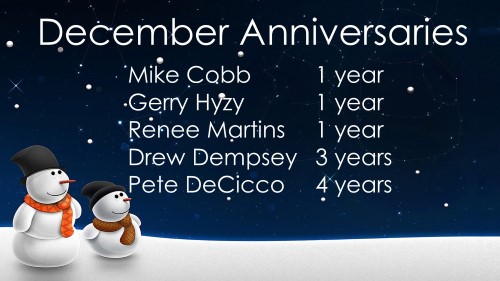 December 2018 Celebrations