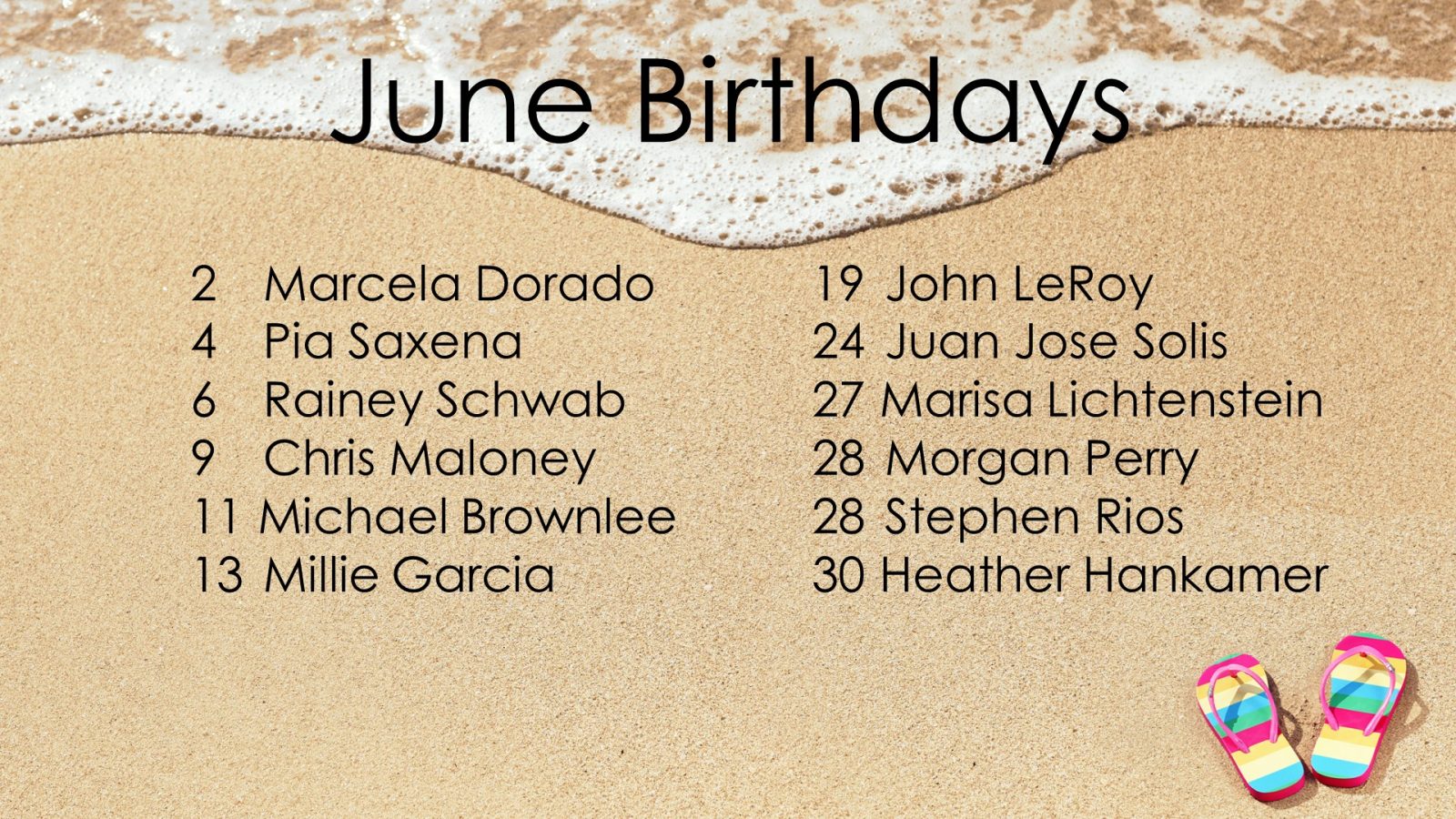 August 2019 Celebrations