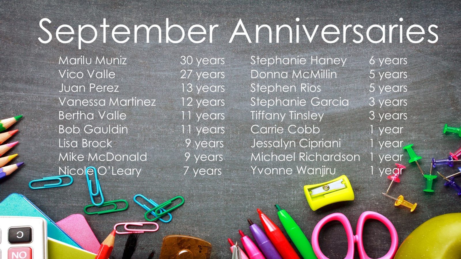 October 2019 Celebrations