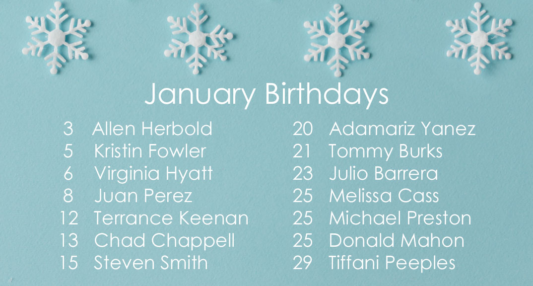January 2020 Celebrations