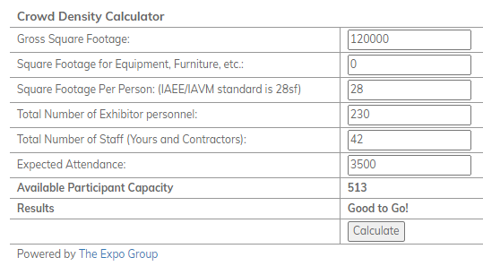 Online Calculator Supports Healthy Events & Exhibitions
