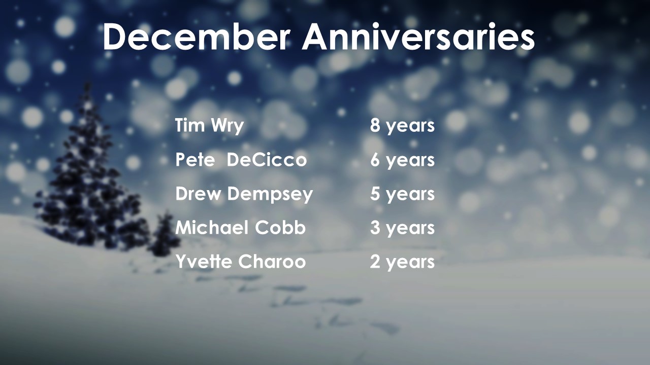 Employee Celebrations December 2020